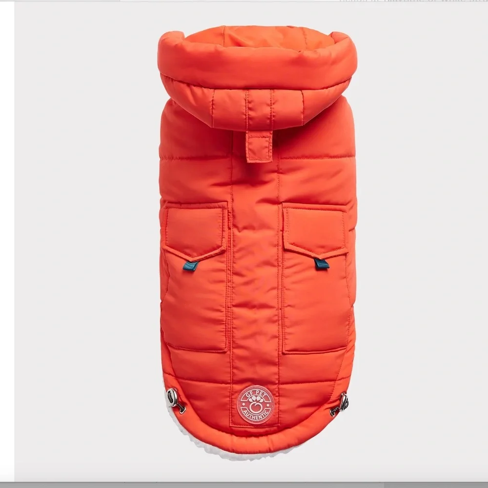 NWT The Puff Dog Parka Winter Dog Coat in Orange size M